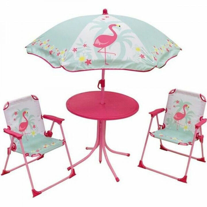 Tuinmeubilair Fun House Kinderen Roze flamingo 4 Onderdelen