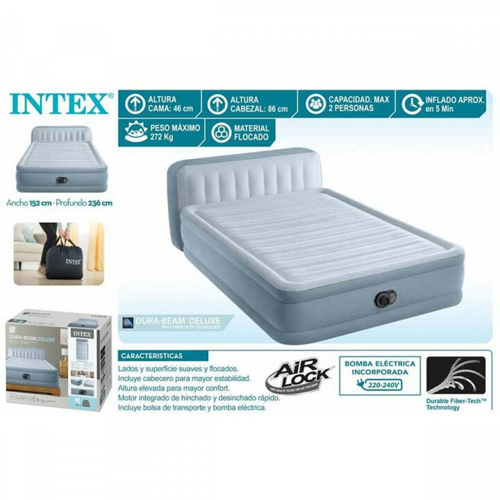 Inflatable Mattress Intex Dura-Beam Deluxe Plush 152 x 236 x 86 cm 272 kg