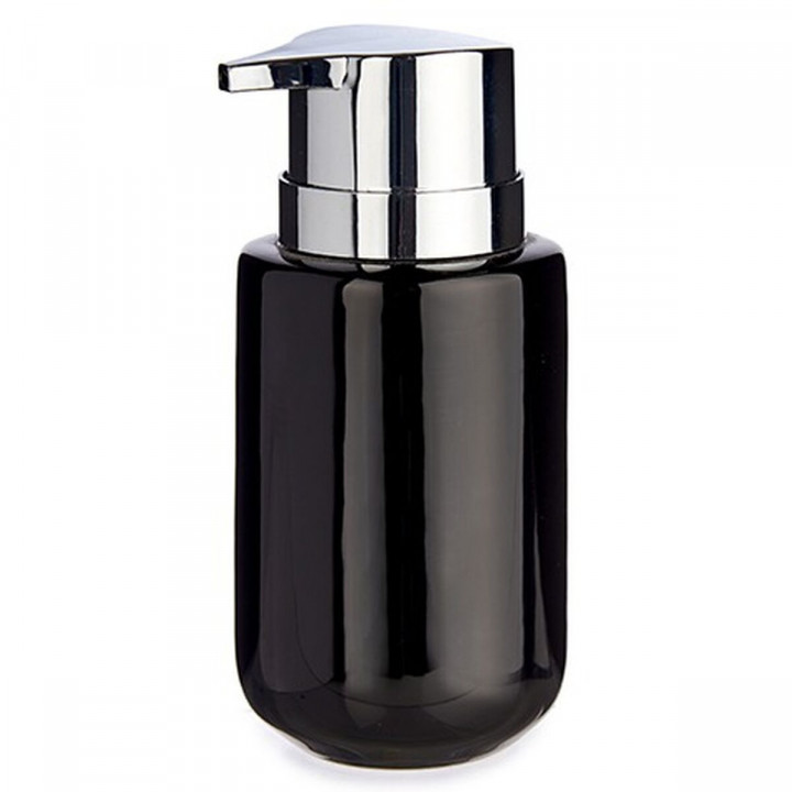 Distributeur de Savon Berilo Noir Argenté Métal Céramique 350 ml 7 x 14,5 x 8,5 cm (6 Unités)