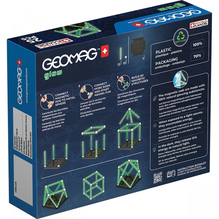 Playset Geomag Glow Recycled 25 Stücke
