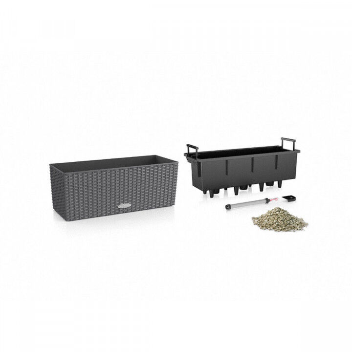 Maceta Lechuza Negro Gris Polipropileno