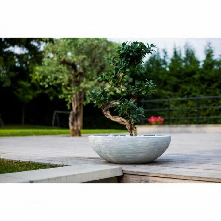 Bloempot EDA Ø 59 cm Wit Plastic Cirkelvormig