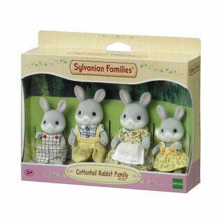 Set Poppen Sylvanian Families Family Gray Rabbit