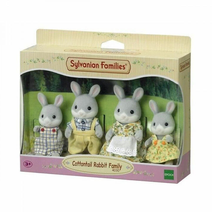 Set Poppen Sylvanian Families Family Gray Rabbit
