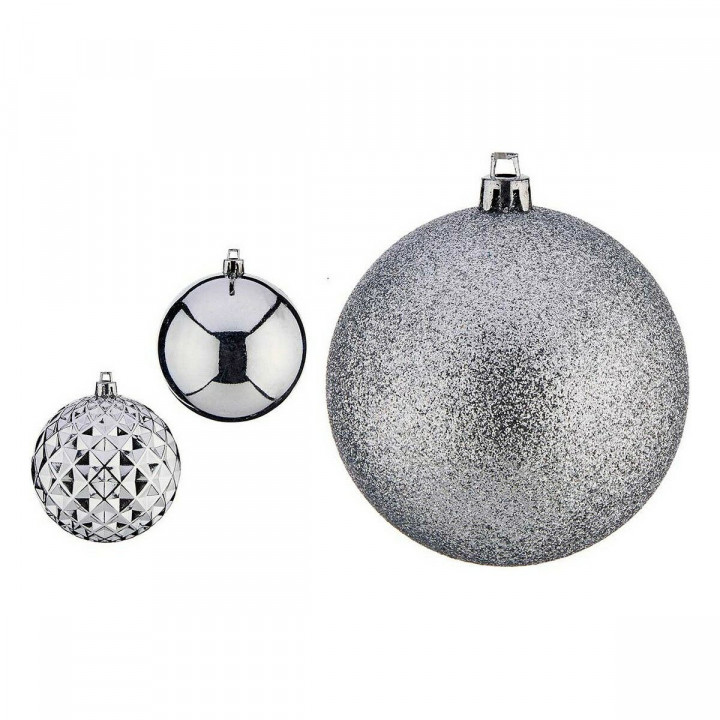 Boules de Noël Krist+ Argenté PVC Ø 8 cm 3 Unités