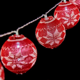 Guirnalda de Bolas LED Krist+ Blanco Rojo 2 m Ø 6 cm