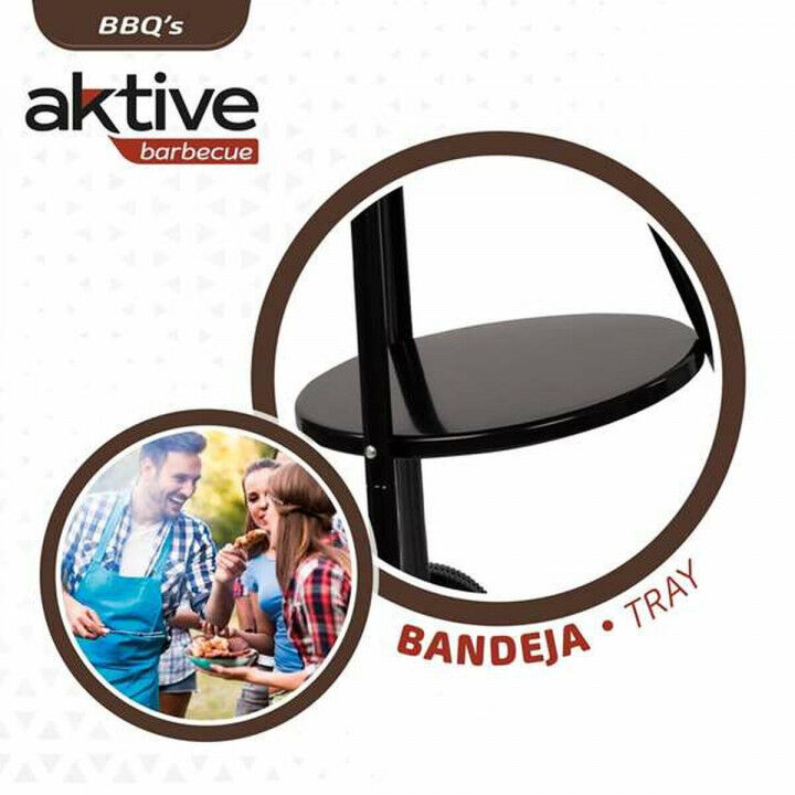 Roues de barbecue au charbon de bois Aktive Textilene 42 x 76,5 cm Noir