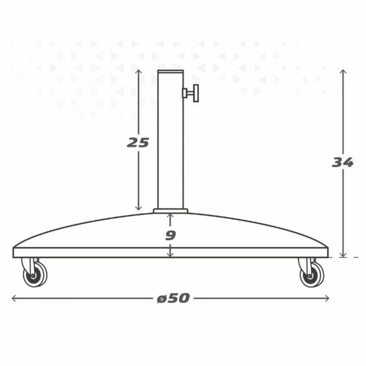 Base para Sombrilla Aktive Negro 25 kg Con ruedas