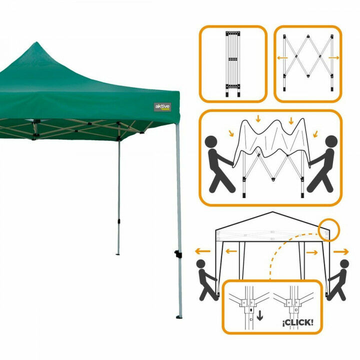 Gazebo Aktive 300 x 300 x 220 cm Green Foldable Adjustable height