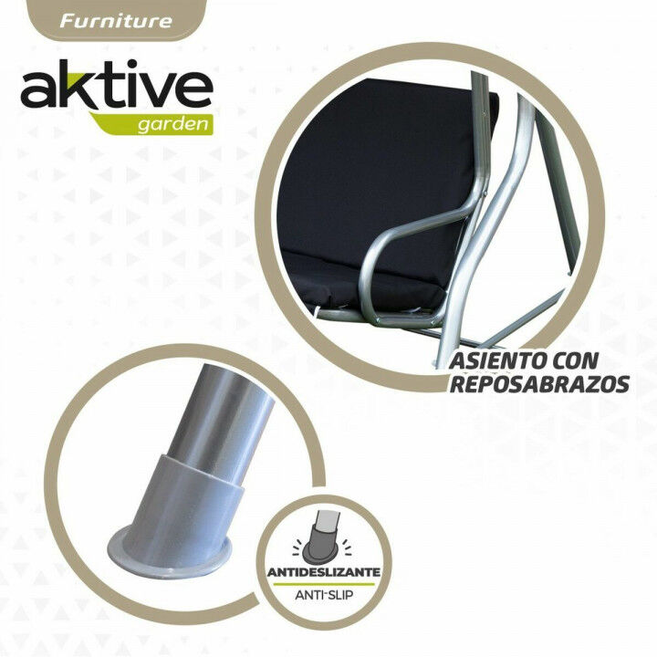 Balancín Aktive 3 plazas Negro 180 x 107 x 160 cm