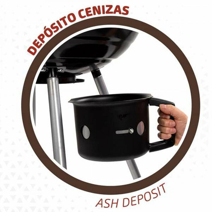 Kolenbarbecue met wielen Aktive Textilene 57 x 86 cm Zwart