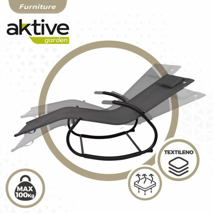 Sun-lounger Aktive Black Steel textilene 172 x 53 x 75 cm