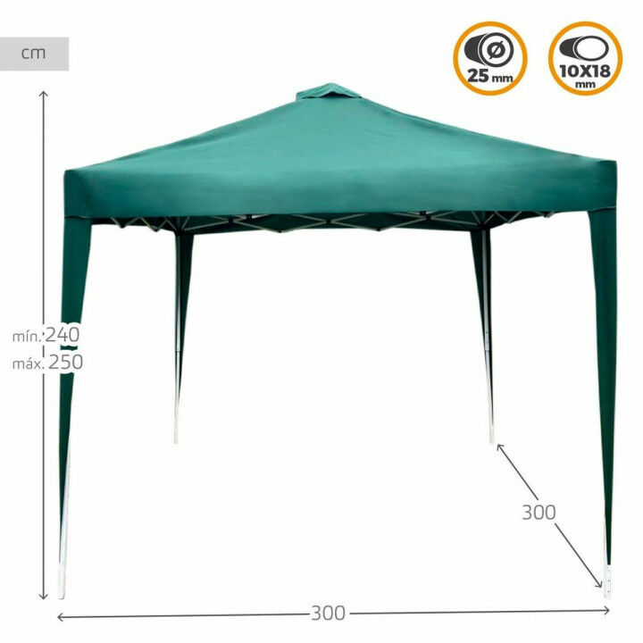 Gartenlaube Colorbaby Max-Air grün Stoff Stahl 300 x 300 x 250 cm