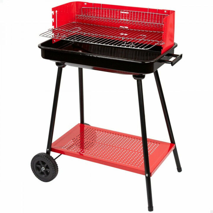 Kolenbarbecue met wielen Aktive Staal Plastic 66 x 44 x 85 cm Rechthoekig Rood