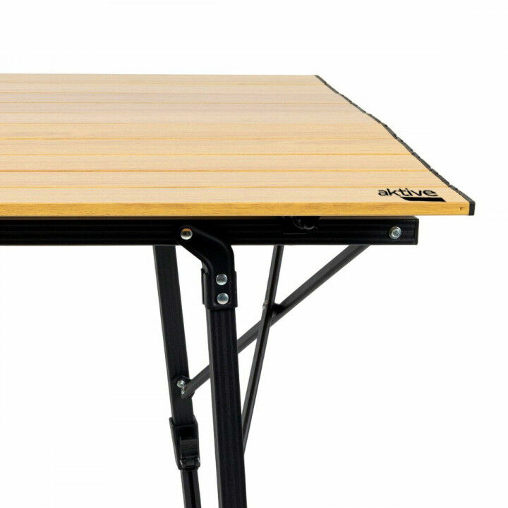 Table Klapptisch Aktive 90 x 70 x 57 cm Camping Schwarz Braun Aluminium