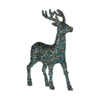 Weihnachts-Rentier Krist+ Blau Gold Rentier 15 x 45 x 30 cm