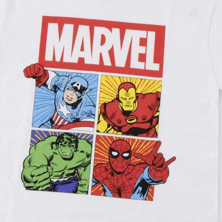 Maglia a Maniche Corte per Bambini Marvel Bianco