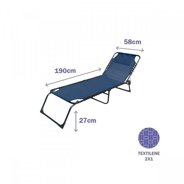 Chaise longue Marbueno Bleu 190 x 27 x 58 cm