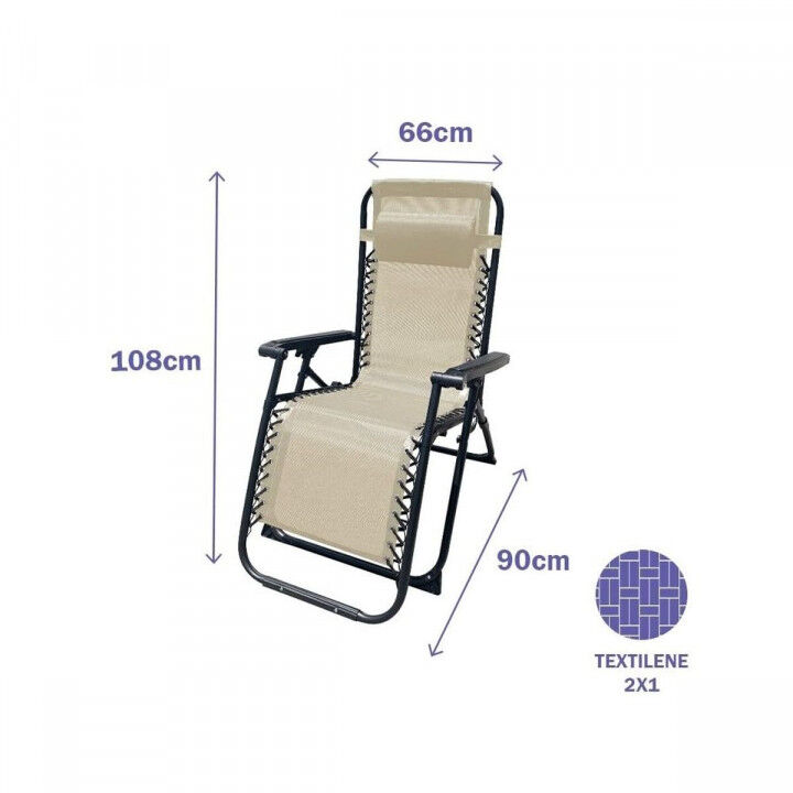 Sun-lounger Marbueno 190 x 27 x 58 cm Beige