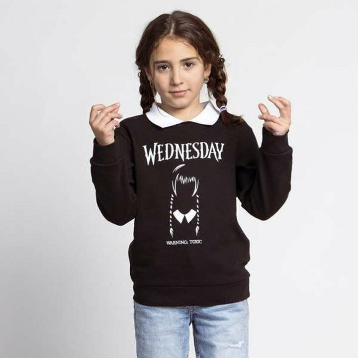Hoodless Sweatshirt for Girls Wednesday Dark grey