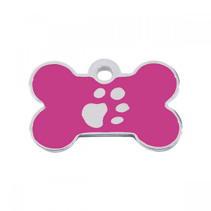 Plaque d'identification pour collier Imarc Bone Rose Argent