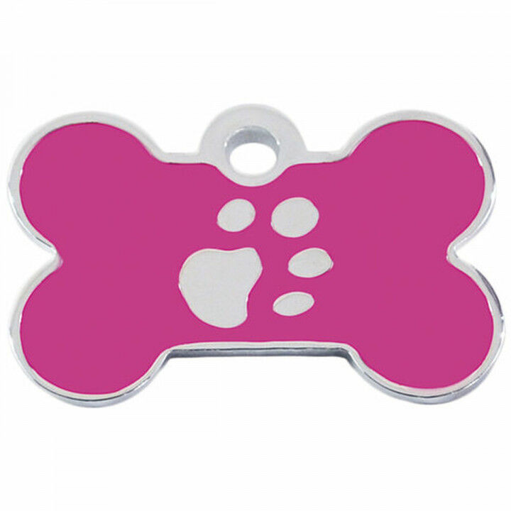 Identification plate for collar Imarc Bone Pink Silver