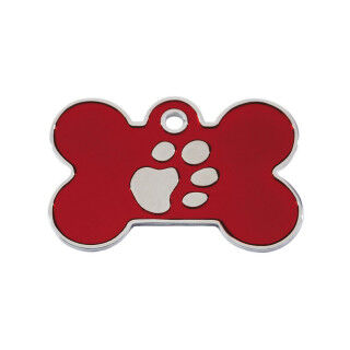 Identification plate for collar Imarc Bone Red Silver