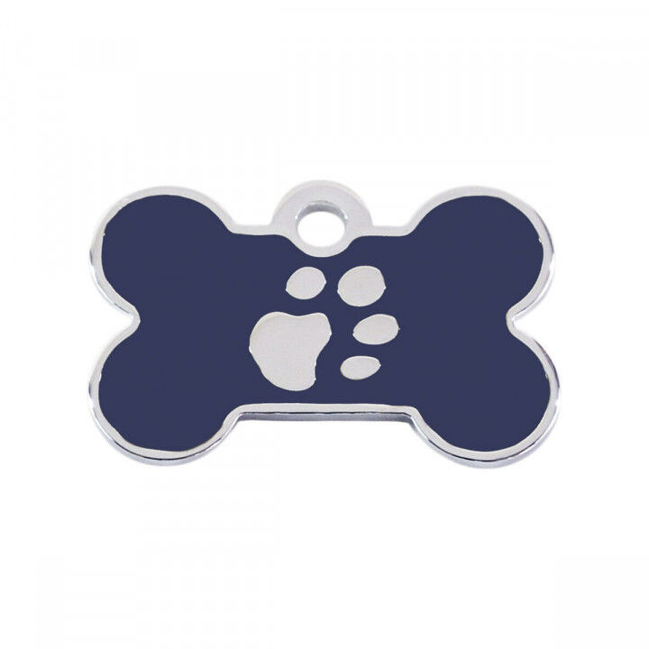 Identification plate for collar Imarc Bone Blue Silver