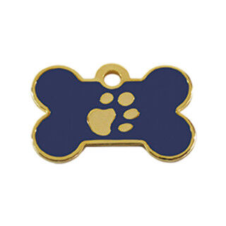 Identifikationsschild für Halsband Imarc Blau Gold Knochen Aluminium