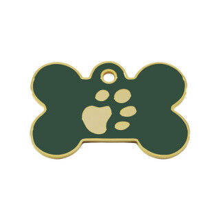 Identification plate for collar Imarc Green Golden Bone Aluminium