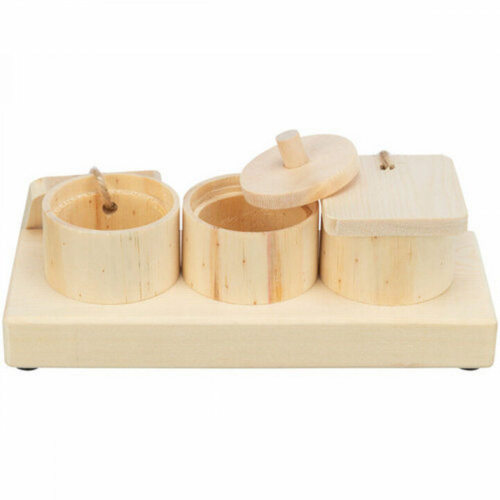 Jouet Distributeur de Friandises pour Animaux 2 en 1 Trixie Bois 15 × 4,5 × 6 CM