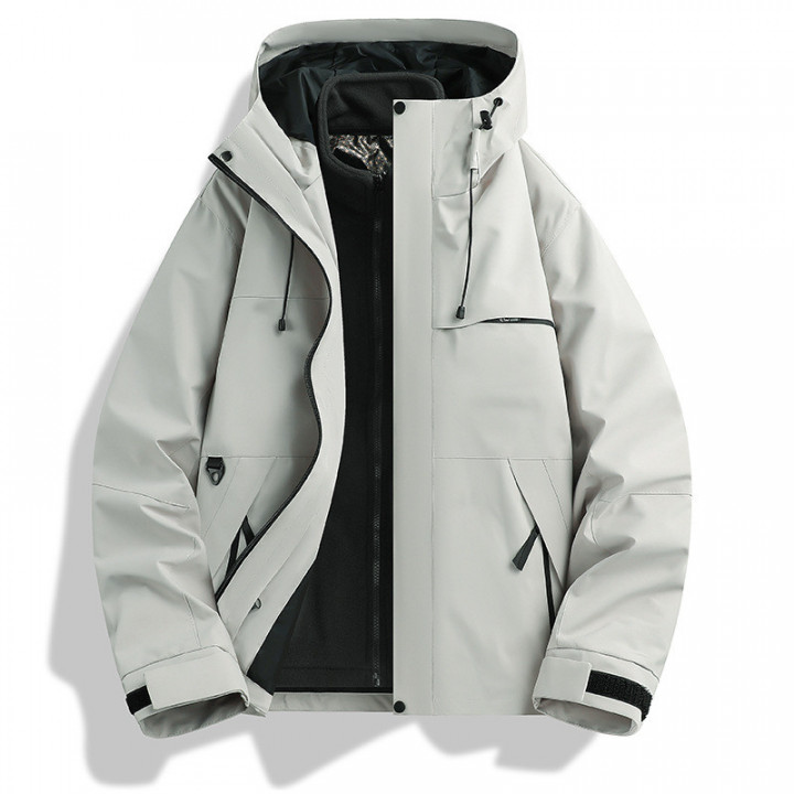 Graphene Outdoor Jacket For Men And Women Threeinone Windproof And Waterproof Hiking Hooded Mountaineering Jacket