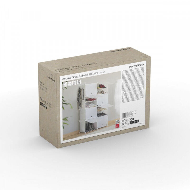 Draagbaar Modulair Schoenenrek InnovaGoods Wit