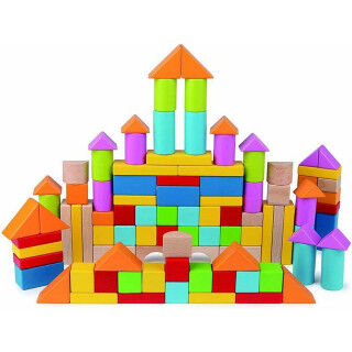 Gioco di Costruzioni con Blocchi Hape 101 Pezzi 27 x 22 x 13 cm
