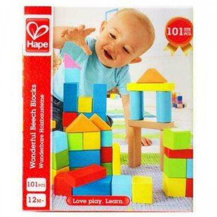 Bouwspel met blokken Hape 101 Onderdelen 27 x 22 x 13 cm