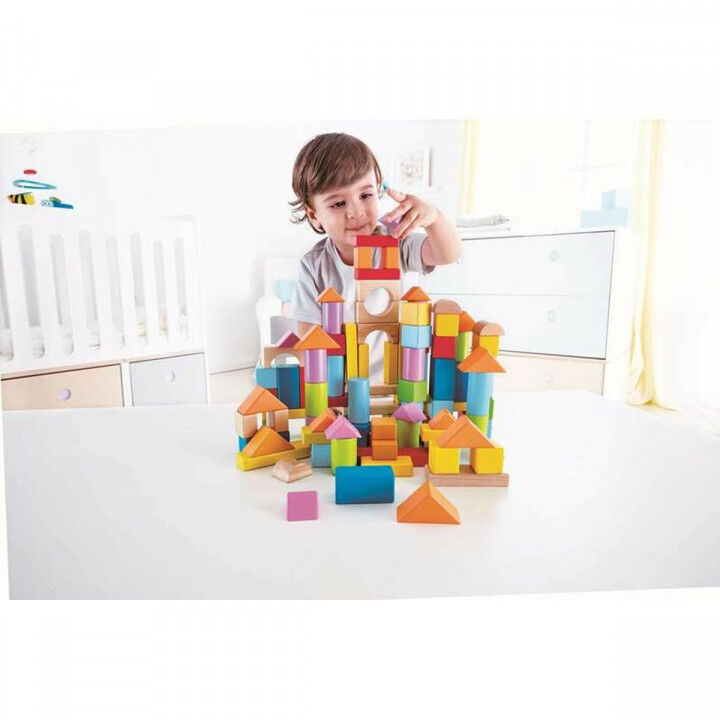 Bouwspel met blokken Hape 101 Onderdelen 27 x 22 x 13 cm