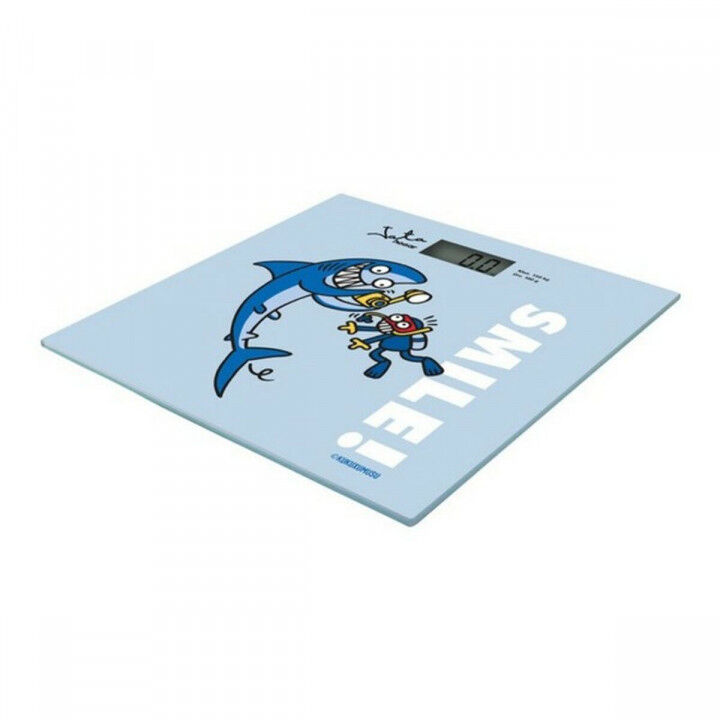 Bilancia Digitale da Bagno Smile JATA 295K Kukuxumusu 150 Kg Azzurro Metallo Vetro Funzione di memoria Base antiscivolo Facile d