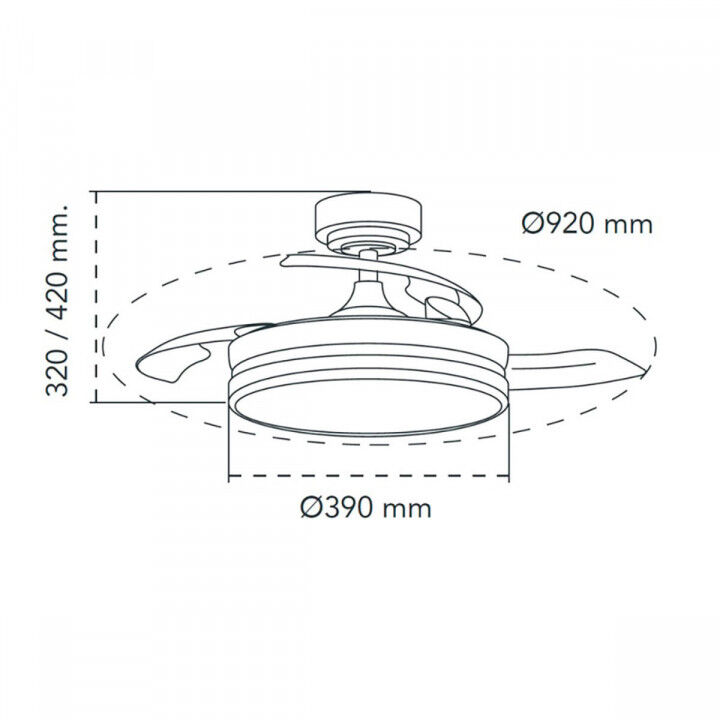 Ceiling Fan CristalRecord 85-065-46-180 Black