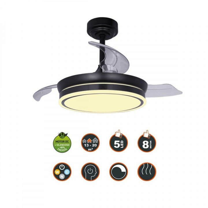 Ceiling Fan CristalRecord 85-065-46-180 Black