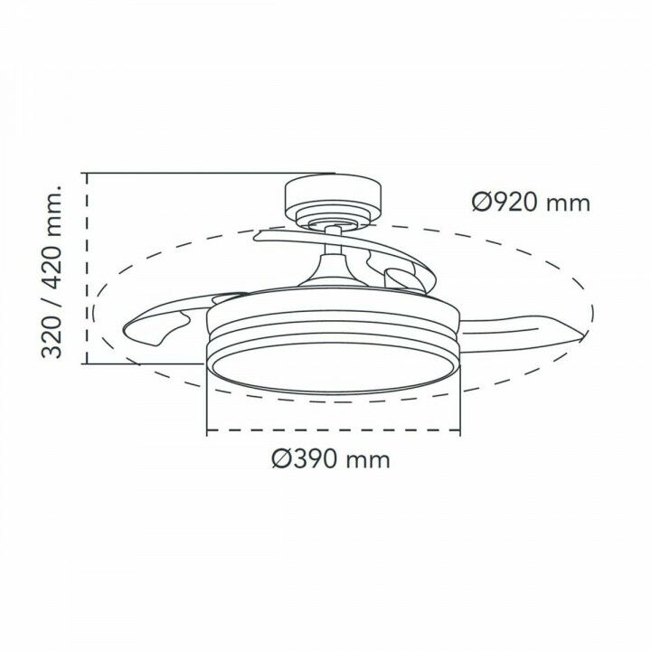 Ventilatore da Soffitto CristalRecord 85-065-46-180 Nero