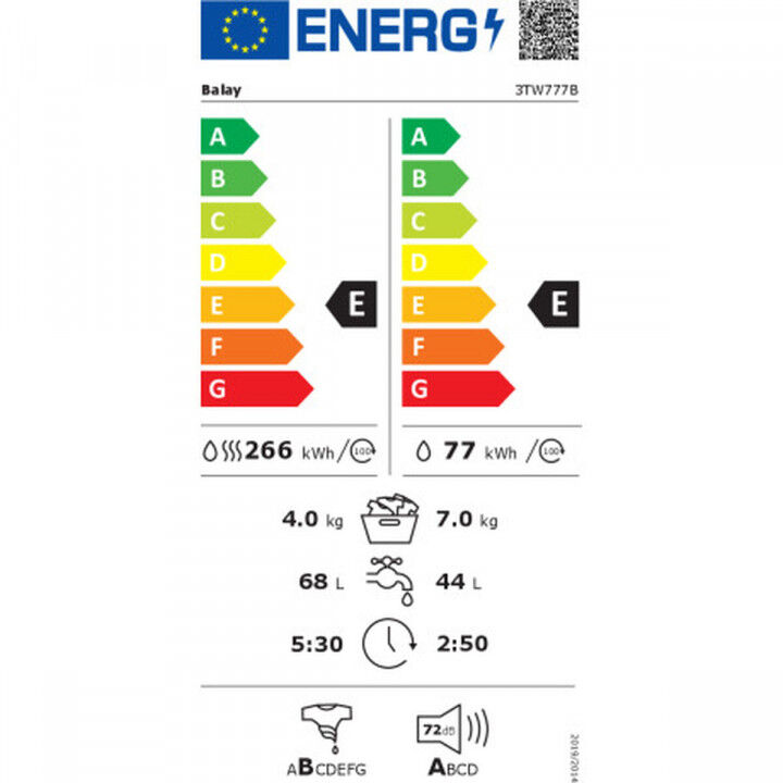 Laveuse - Sécheuse Balay 3TW777B 4 Kg 7 kg