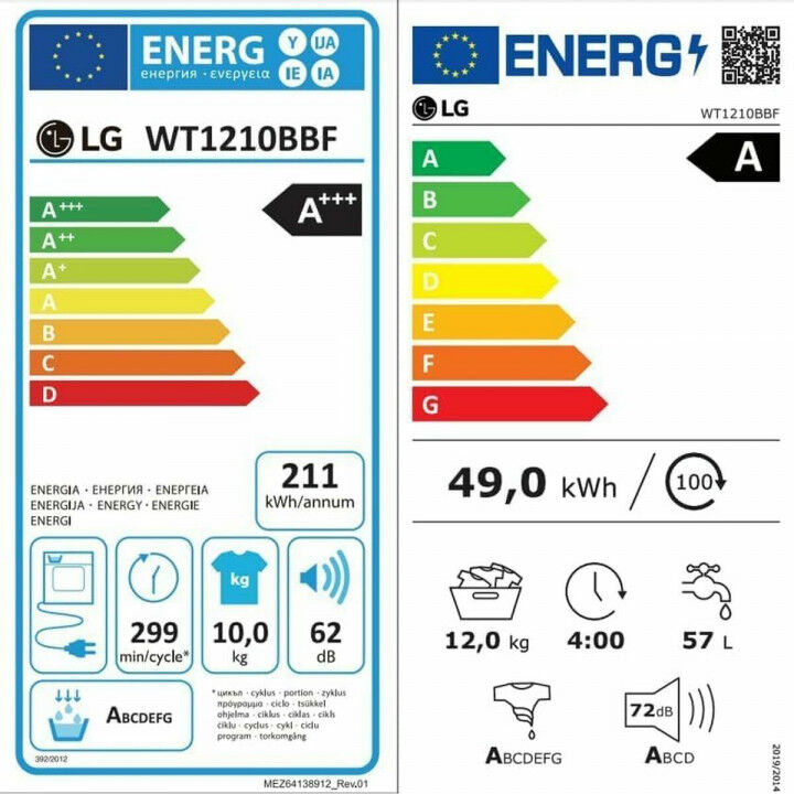 Lavatrice - Asciugatrice LG WT1210BBF 1400 rpm 10kg / 12kg