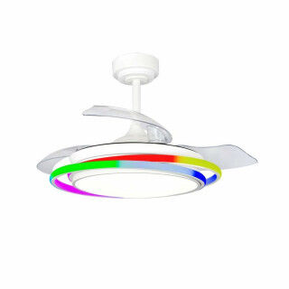 Ventilateur de Plafond CristalRecord ANTILA MINI RGB WH RETRAC Blanc