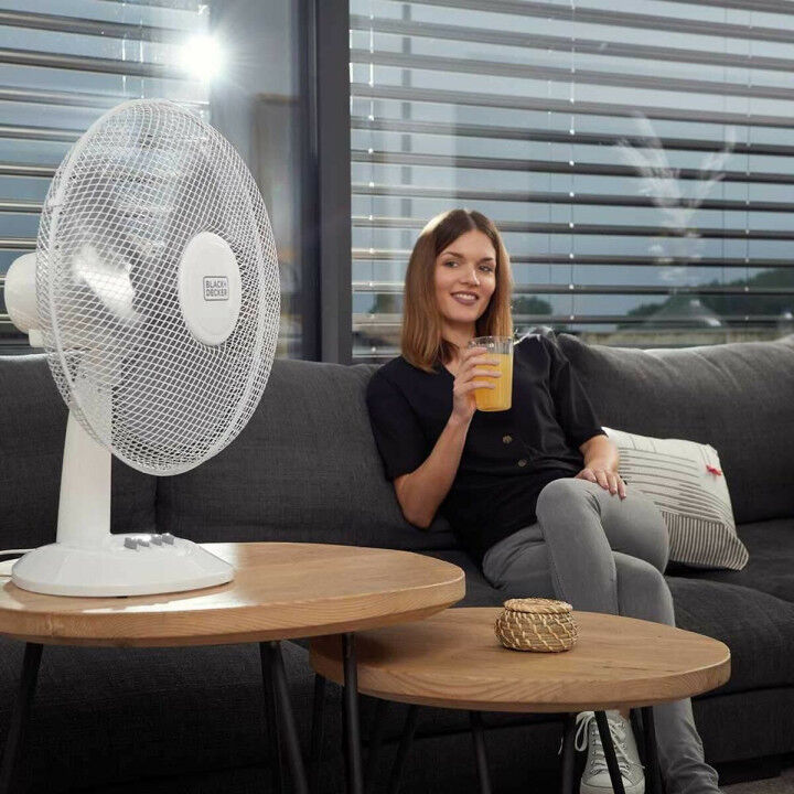 Table Fan Black & Decker ES9440030B White Black 40 W
