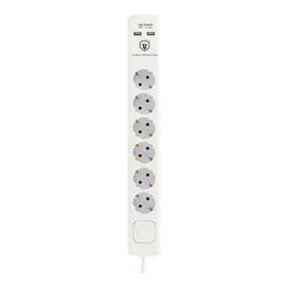 Regleta Enchufes 6 Tomas con Interruptor TM Electron TMUAD306
