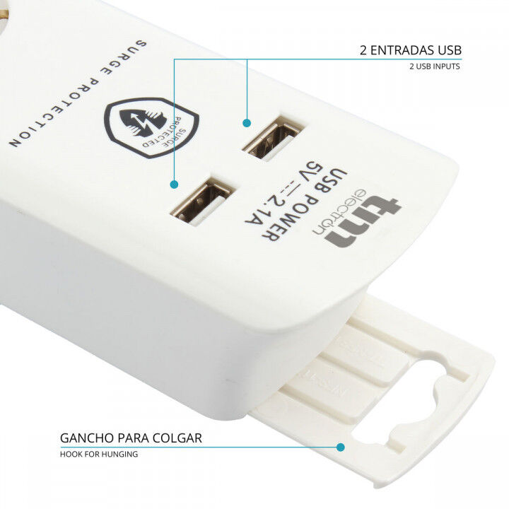 Multiprise 6 Prises avec Interrupteur TM Electron TMUAD306