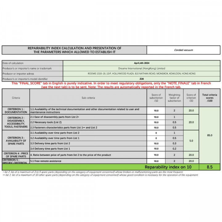 Aspirateur balai Dreame Z20