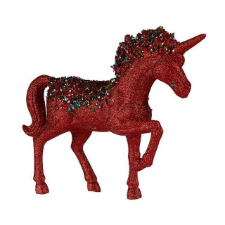 Decorative Figure Krist+ Blue Red Unicorn 9,5 x 31 x 40 cm