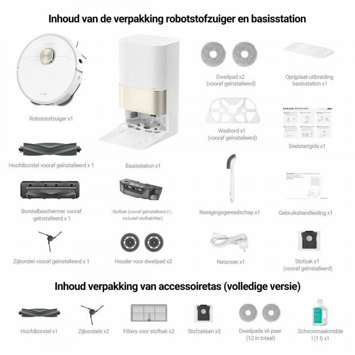 Dreame Robotstofzuiger X40 Ultra 700W 12000Pa 240 min Autonomie Zelfreinigende Mop