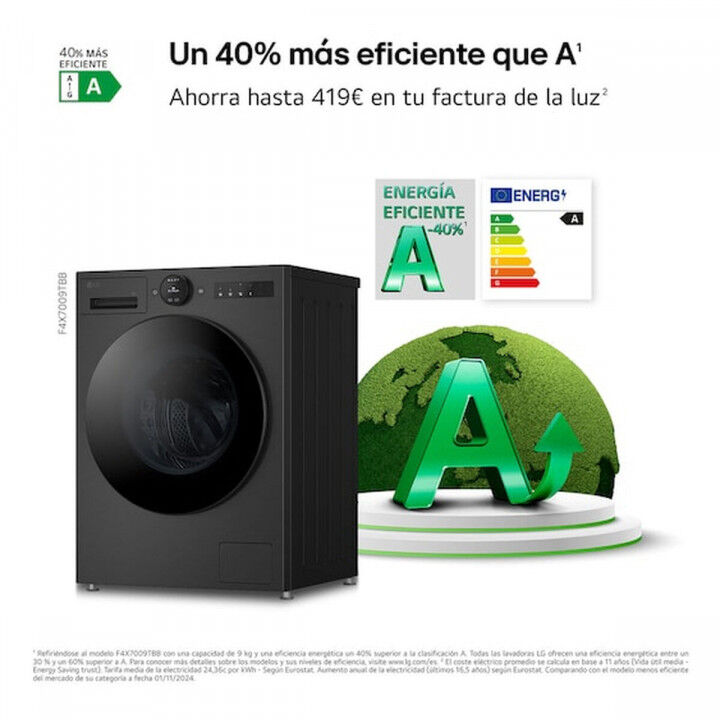 Wasmachine LG F4X7009TBB 60 cm 1400 rpm 9 kg